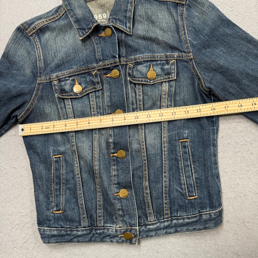 GAP 1969 Jacket Women's XS Blue Trucker Denim Dark Wash Classic Fit Outdoor - Picture 3 of 5